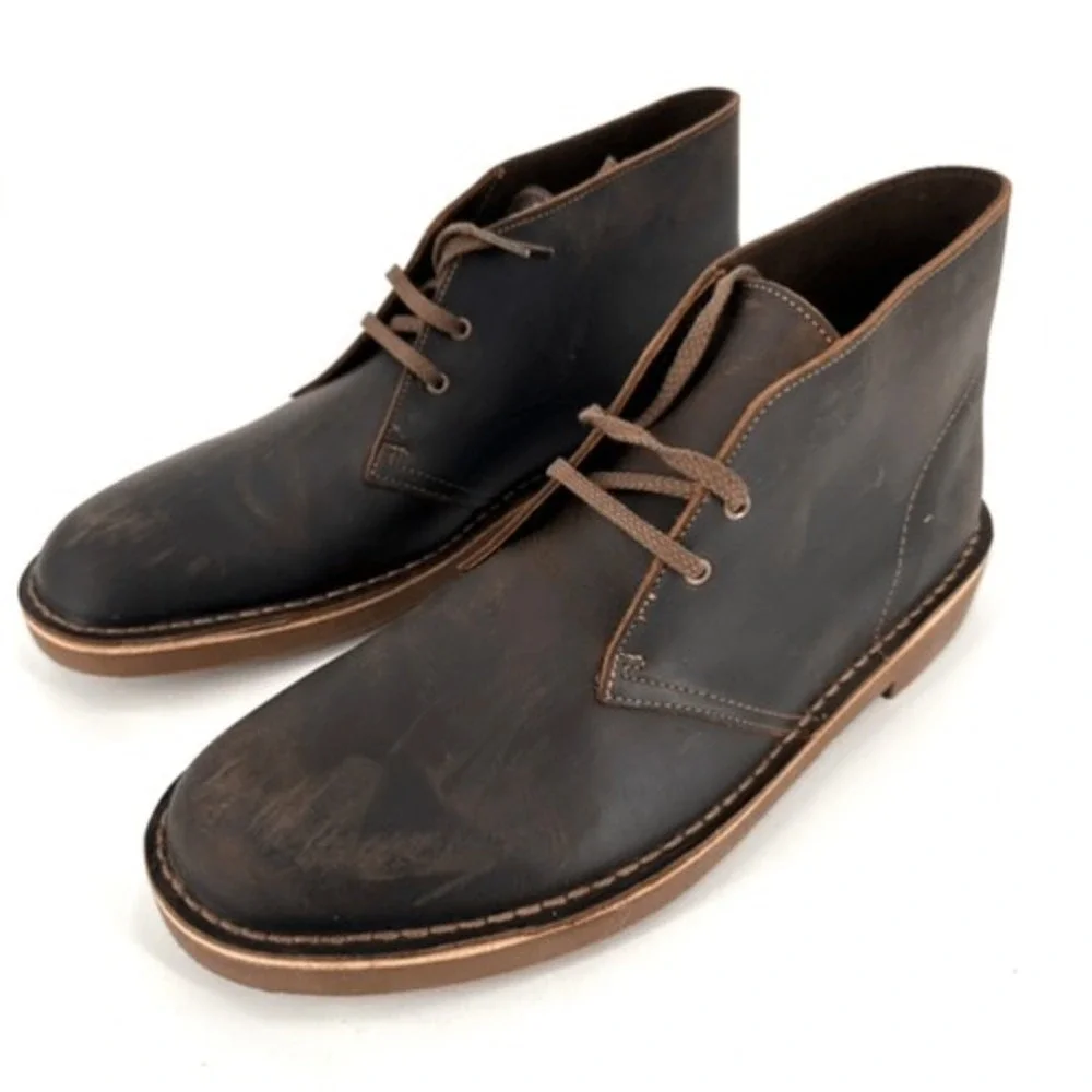 Clarks Bushacre 2 Chukka Boots Mens Size 11 Beeswax Brown Leather Desert Classic
